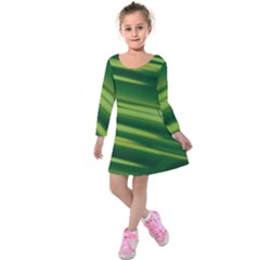 Green-01 Kids  Long Sleeve Velvet Dress by nateshop