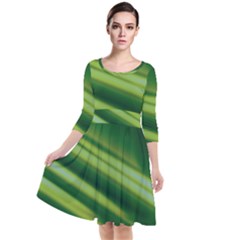 Green-01 Quarter Sleeve Waist Band Dress by nateshop