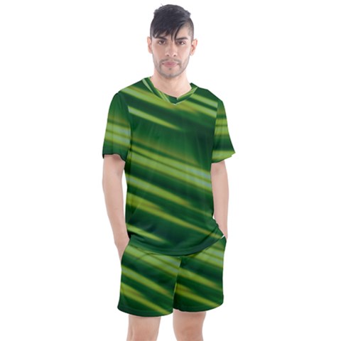 Green-01 Men s Mesh Tee And Shorts Set by nateshop