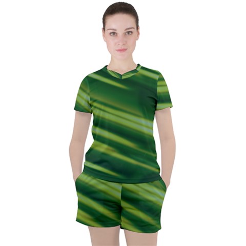 Green-01 Women s Tee And Shorts Set by nateshop