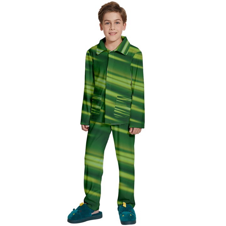 Green-01 Kids  Long Sleeve Velvet Pajamas Set