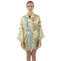 Happy 01 Long Sleeve Satin Kimono by nateshop