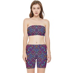 Kaleidoscope Stretch Shorts And Tube Top Set by nateshop