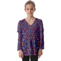 Kaleidoscope Kids  V Neck Casual Top View1