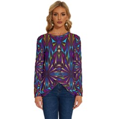 Kaleidoscope Long Sleeve Crew Neck Pullover Top