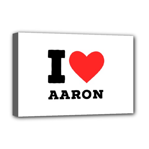 I Love Aaron Deluxe Canvas 18  X 12  (stretched) by ilovewhateva