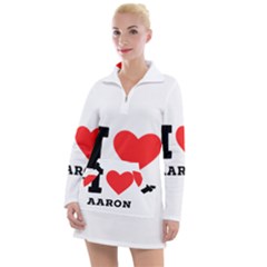 I Love Aaron Women s Long Sleeve Casual Dress by ilovewhateva