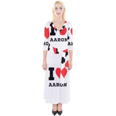 I Love Aaron Quarter Sleeve Wrap Maxi Dress by ilovewhateva