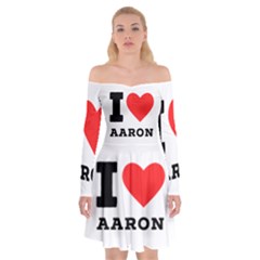 I Love Aaron Off Shoulder Skater Dress by ilovewhateva