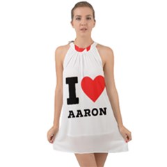 I Love Aaron Halter Tie Back Chiffon Dress by ilovewhateva