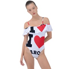 I Love Aaron Frill Detail One Piece Swimsuit by ilovewhateva