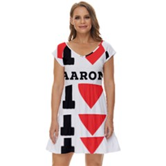 I Love Aaron Short Sleeve Tiered Mini Dress by ilovewhateva