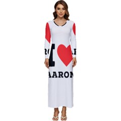 I Love Aaron Long Sleeve Longline Maxi Dress by ilovewhateva