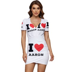 I Love Aaron Low Cut Cap Sleeve Mini Dress by ilovewhateva