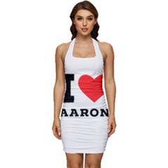 I Love Aaron Sleeveless Wide Square Neckline Ruched Bodycon Dress by ilovewhateva