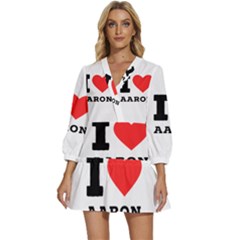 I Love Aaron V-neck Placket Mini Dress by ilovewhateva