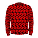 Charcoal And Red Peony Flower Pattern Men s Sweatshirt View1