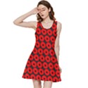 Charcoal And Red Peony Flower Pattern Inside Out Racerback Dress View1