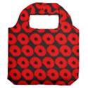 Charcoal And Red Peony Flower Pattern Premium Foldable Grocery Recycle Bag View2