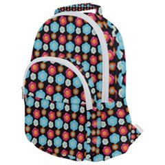 Colorful Floral Pattern Rounded Multi Pocket Backpack by GardenOfOphir