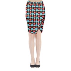 Colorful Floral Pattern Midi Wrap Pencil Skirt by GardenOfOphir