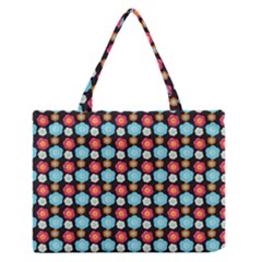 Colorful Floral Pattern Zipper Medium Tote Bag by GardenOfOphir