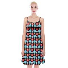 Colorful Floral Pattern Spaghetti Strap Velvet Dress by GardenOfOphir