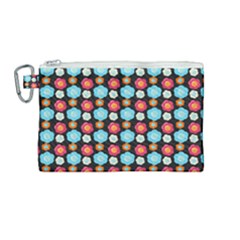 Colorful Floral Pattern Canvas Cosmetic Bag (medium) by GardenOfOphir