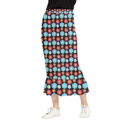 Colorful Floral Pattern Maxi Fishtail Chiffon Skirt by GardenOfOphir