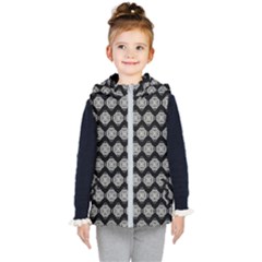 Abstract Knot Geometric Tile Pattern Kids  Hooded Puffer Vest by GardenOfOphir