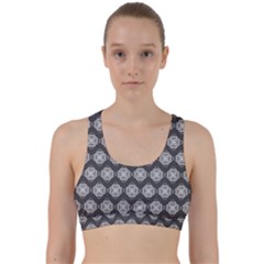 Abstract Knot Geometric Tile Pattern Back Weave Sports Bra by GardenOfOphir