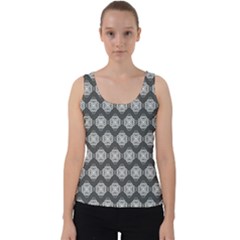 Abstract Knot Geometric Tile Pattern Velvet Tank Top by GardenOfOphir