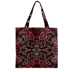 Pink Brown Liquify Repeats Iii Zipper Grocery Tote Bag by kaleidomarblingart