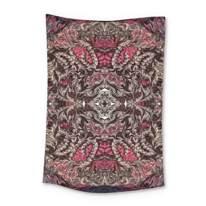 Pink Brown Liquify Repeats Iii Small Tapestry