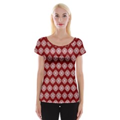 Abstract Knot Geometric Tile Pattern Cap Sleeve Top by GardenOfOphir