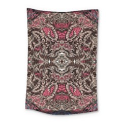 Pink Brown Liquify Repeats Iii Small Tapestry by kaleidomarblingart