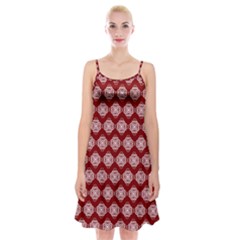 Abstract Knot Geometric Tile Pattern Spaghetti Strap Velvet Dress by GardenOfOphir