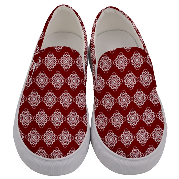 Abstract Knot Geometric Tile Pattern Men s Canvas Slip Ons