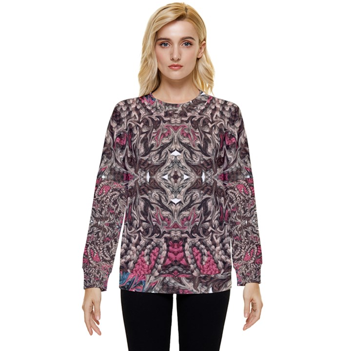 Pink Brown Liquify Repeats Iii Hidden Pocket Sweatshirt