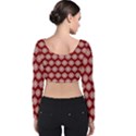 Abstract Knot Geometric Tile Pattern Velvet Long Sleeve Crop Top View2