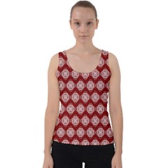 Abstract Knot Geometric Tile Pattern Velvet Tank Top by GardenOfOphir