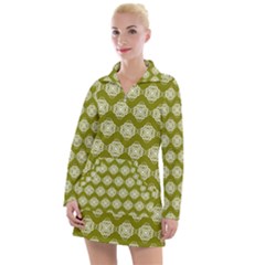 Abstract Knot Geometric Tile Pattern Women s Long Sleeve Casual Dress by GardenOfOphir