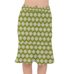 Abstract Knot Geometric Tile Pattern Short Mermaid Skirt by GardenOfOphir