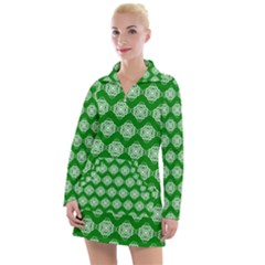 Abstract Knot Geometric Tile Pattern Women s Long Sleeve Casual Dress by GardenOfOphir