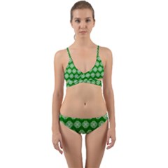 Abstract Knot Geometric Tile Pattern Wrap Around Bikini Set by GardenOfOphir