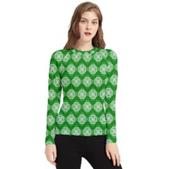 Abstract Knot Geometric Tile Pattern Women s Long Sleeve Rash Guard by GardenOfOphir