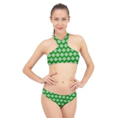 Abstract Knot Geometric Tile Pattern High Neck Bikini Set by GardenOfOphir