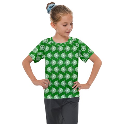 Abstract Knot Geometric Tile Pattern Kids  Mesh Piece Tee by GardenOfOphir