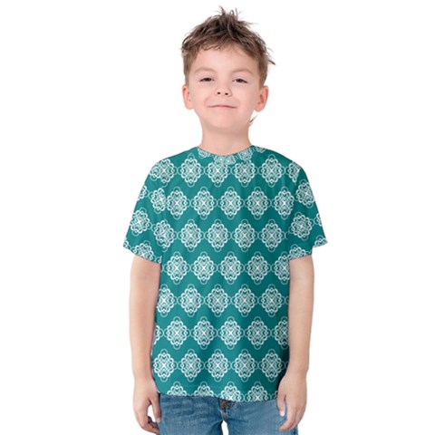 Abstract Knot Geometric Tile Pattern Kids  Cotton Tee by GardenOfOphir