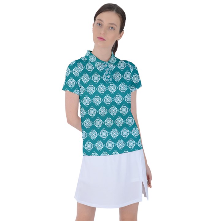 Abstract Knot Geometric Tile Pattern Women s Polo Tee